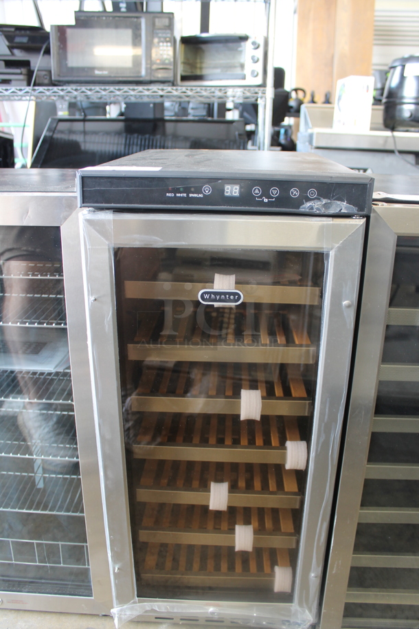 BRAND NEW SCRATCH AND DENT! Whynter BWR-33SD 33 Bottle 15" Built In Stainless Wine Refrigerator Cooler Merchandiser. 115 Volts, 1 Phase. Tested and Working! - Image 1 of 4