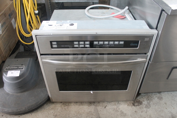 Amana Stainless Steel Commercial Electric Powered Convection Oven w/ View Through Door and Metal Oven Racks.  - Image 1 of 4