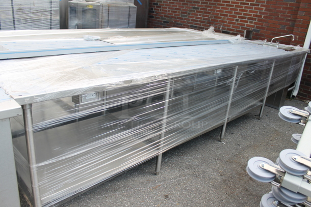 BRAND NEW! Stainless Steel Commercial Table w/ Sink Bay, Faucet, Handles and Under Shelf. - Image 1 of 8