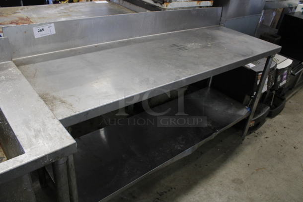 Stainless Steel Commercial Table w/ Back Splash and Under Shelf. 64x22x38 - Image 4 of 4
