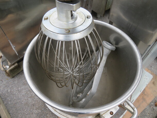 One Hobart 40 Quart Planetary Mixer With Bowl Whip And Paddle. Unable To Test. 208 Volt. 3 Phase. Model# D-340.  - Image 3 of 7