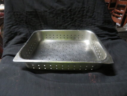 One Half Size 2.5 Inch Deep Perforated Hotel Pan.