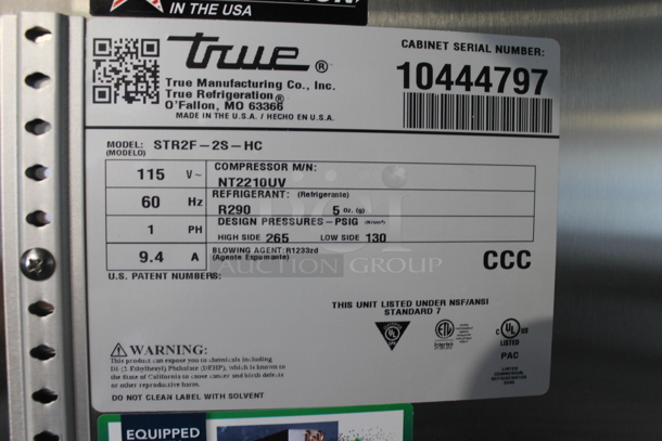 BRAND NEW! 2022 True STR2F-2S-HC Commercial Stainless Steel Two Door Reach In Cooler With Steel Racks On Commercial Casters. 115V, 1 Phase. Tested and Working!  - Image 6 of 9