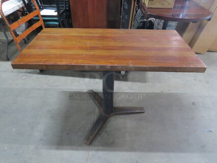 One 1-3/4 Inch Thick Solid Wooden Table Top One A Pedestal Base. 48X24X30
