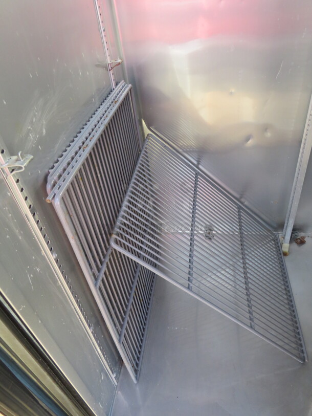 One True 2 Door Refrigerator With 3 Racks. Missing Bottom Panel. Model# T-35. 115 Volt. 39.5X30X78. $4969.60. - Image 2 of 3