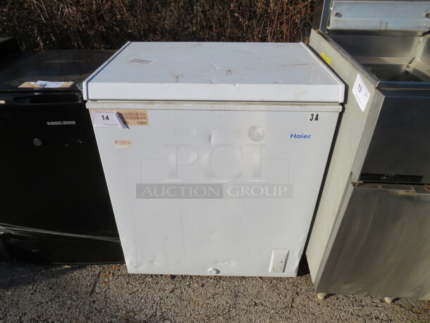 One Haier Chest Freezer. Model# HF50CW10W. 28.5X23X33 - Image 1 of 2