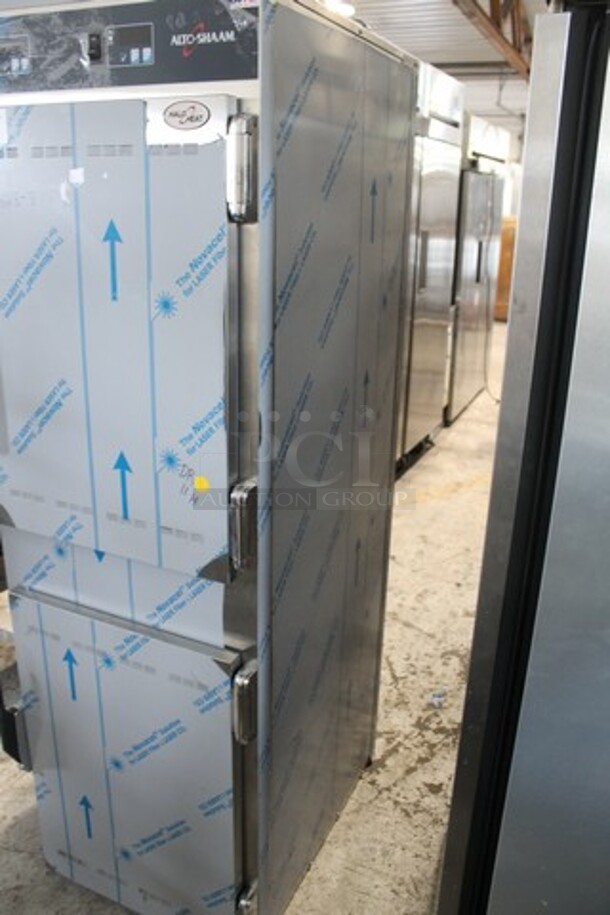 BRAND NEW! 2022 Alto Shaam 1000-UP Stainless Steel Commercial 2 Half Size Door Reach In Warming Holding Cabinet. Comes w/ 3 Commercial Casters. 120 Volts, 1 Phase. Stock Picture Used As Gallery. Tested and Working! - Image 3 of 12