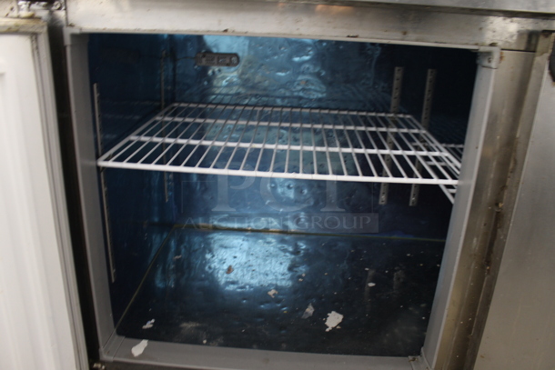 Stainless Steel Commercial 2 Door Work Top Cooler w/ 2 Tier Over Shelf. 115 Volts, 1 Phase. Tested and Working! - Image 6 of 7
