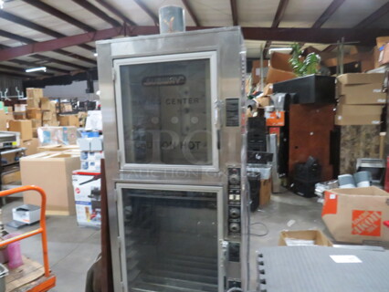 One NU VU Oven Proofer On Casters. Model# OP-2LFM. 120/208 Volt. 1 Phase. 35X25X85
