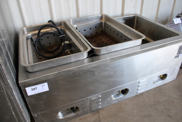 Stainless Steel Commercial Electric Powered Steam Table w/ 2 Drop Ins. 240 Volts, 1 Phase. 43.5x24.5x18 - Image 4 of 5