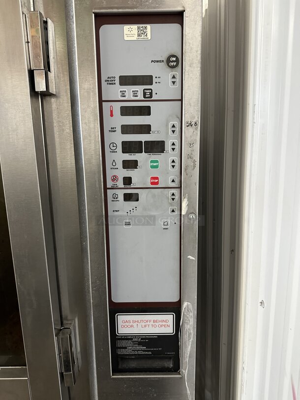 Baxter OV300G Stainless Steel Commercial Natural Gas Powered Mini Rotating Rack Oven w/ Dual Pan Rack on Commercial Casters. 95,000 BTU. - Image 3 of 6