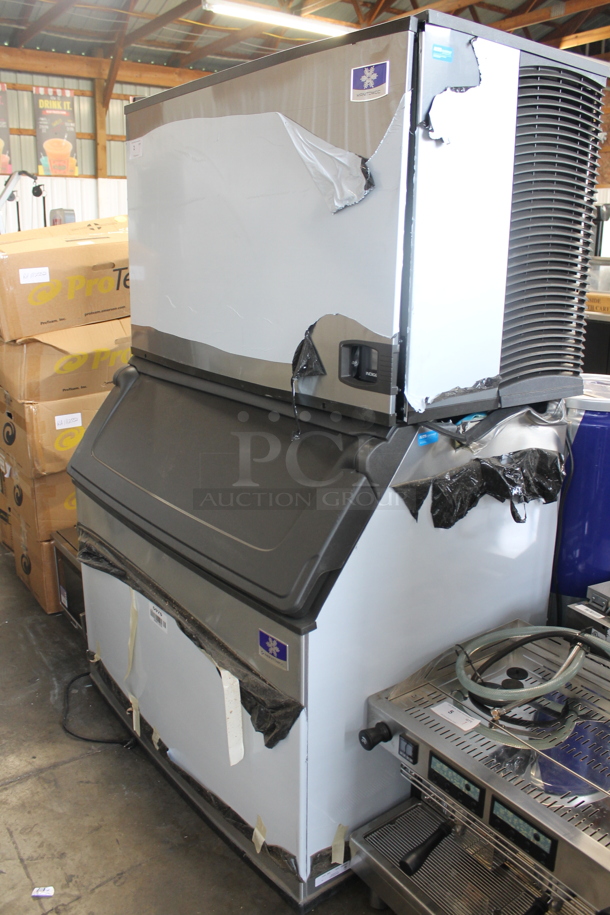BRAND NEW SCRATCH AND DENT! 2023 Manitowoc IYT1500A-261A Stainless Steel Commercial Ice Head on Commercial Ice Bin. 208-230 Volts, 1 Phase.  - Image 1 of 12