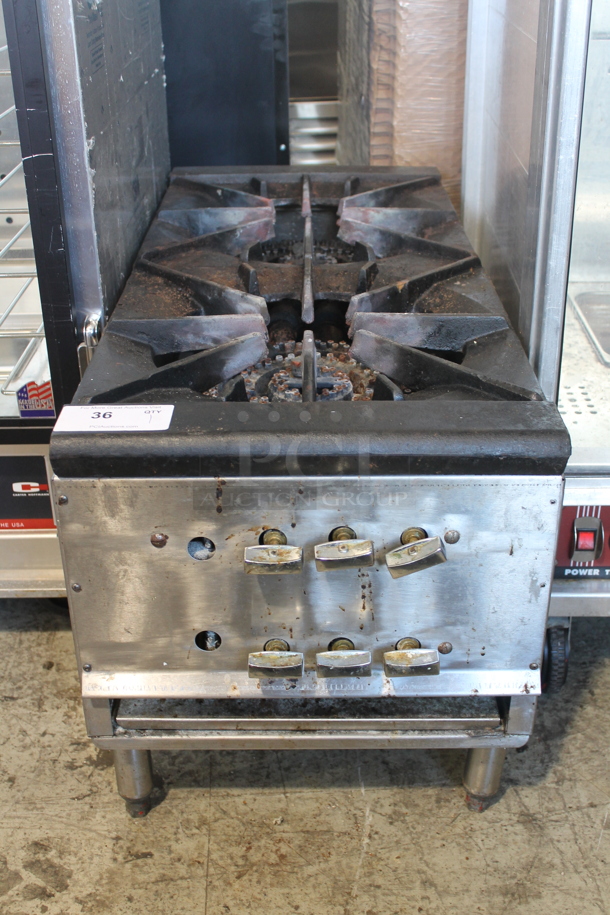 Stainless Steel Commercial Countertop Natural Gas Powered 2 Burner Range. - Image 1 of 3