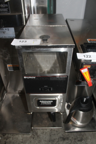 2014 Bunn G9T HD Stainless Steel Commercial Countertop Coffee Bean Grinder. 120 Volts, 1 Phase. Cannot Test Due To Missing Power Button