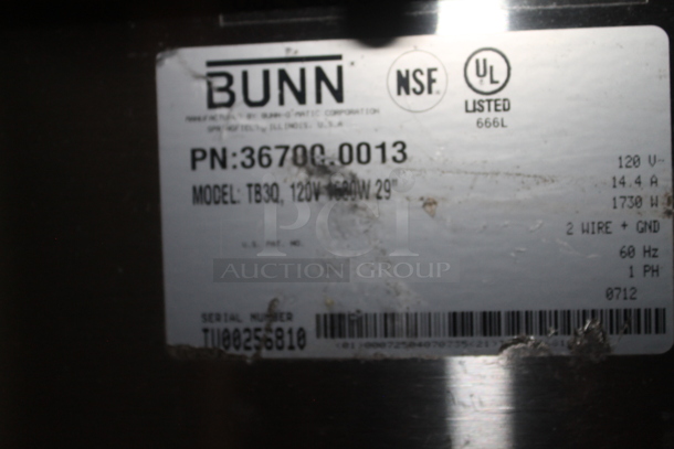 2012 Bunn TB3Q Stainless Steel Commercial Countertop Iced Tea Machine. 120 Volts, 1 Phase.  - Image 4 of 4