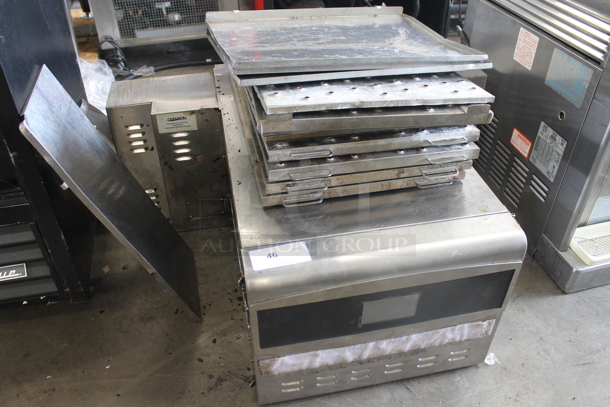 Ovention C20003PH Stainless Steel Commercial Electric Powered Conveyor Pizza Oven. Missing Conveyor Belt. 208/240 Volts, 3 Phase.  - Image 1 of 10