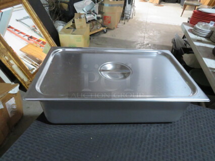 One NEW Vollrath Full Size 6 Inch Deep Stainless Steel Food Pan With Lid.  #30062, 77250. $88.88