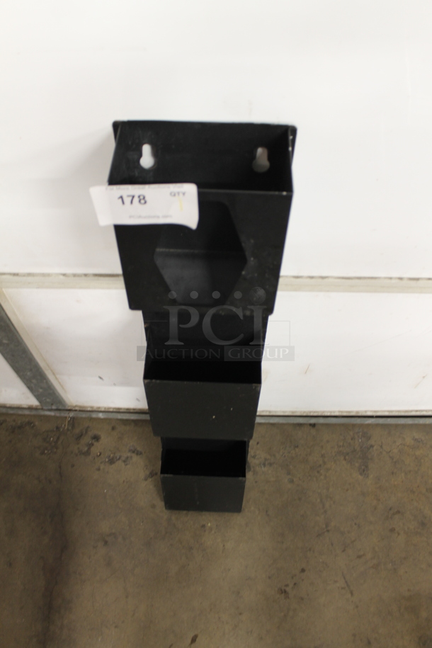 Black Metal 3 Compartment Rack. - Image 3 of 3