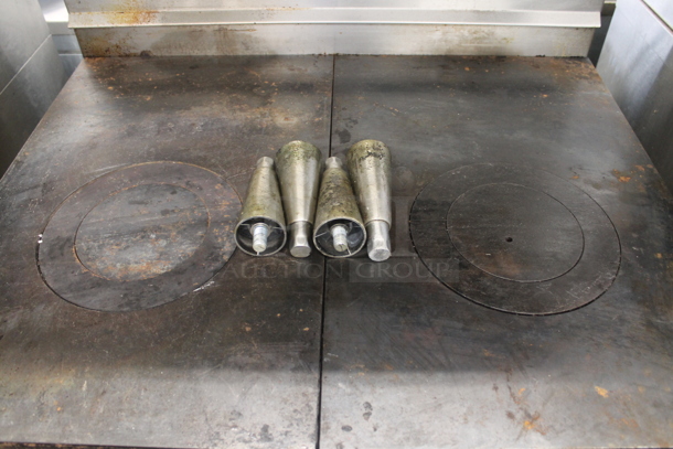 Jade Range JTRH-2FHT-36C Stainless Steel Commercial Natural Gas Powered 6 Burner Range w/ Convection Oven, Salamander Cheese Melter and Back Splash. 30,000 BTU. - Image 5 of 9