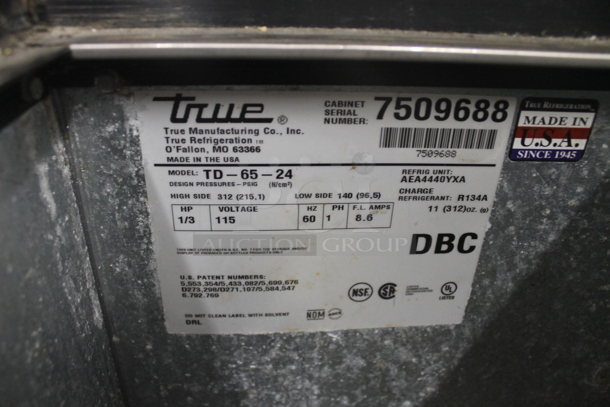 2012 True TD-65-24 Commercial Stainless Steel Bottle Cooler. 115V, 1 Phase. Tested and Working! - Image 6 of 6