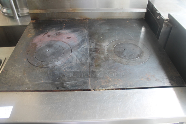 Jade Range JTPH-2FHT-36C Stainless Steel Commercial Natural Gas Powered 6 Burner Range w/ Convection Oven, Salamander Cheese Melter and Back Splash. 30,000 BTU. - Image 5 of 7