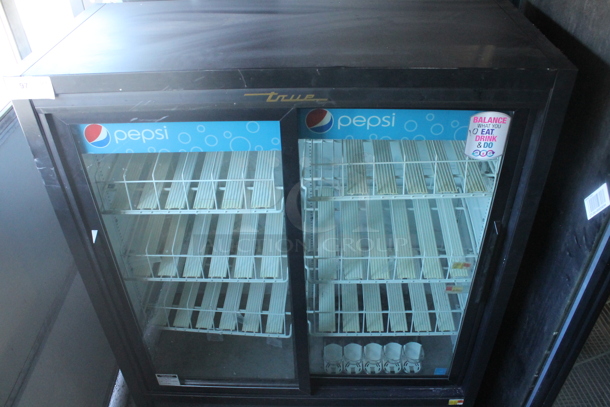 2014 True GDM-41SL-48-HC-LD Metal Commercial 2 Door Reach In Cooler Merchandiser w/ Poly Coated Racks. 115 Volts, 1 Phase. Tested and Powers On But Does Not Get Cold - Image 1 of 5