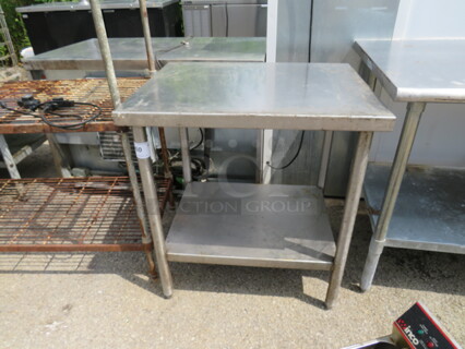 One Stainless Steel Table With SS Under Shelf. 30X24X32