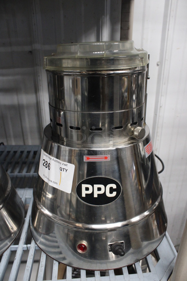 PPC Stainless Steel Commercial Countertop Food Processor. 110 Volts, 1 Phase. 13x13x15. Cannot Test Due To Plug Style