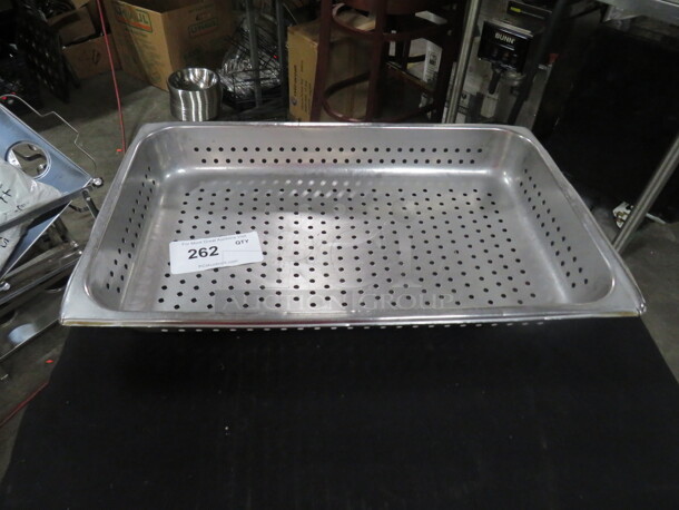 One Perforated Full Size 2.5 Inch Hotel Pan.