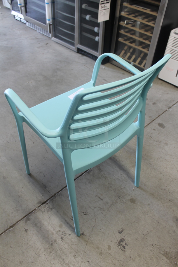 56 BRAND NEW SCRATCH AND DENT! Lancaster Table & Seating 427CRESINASF Allegro Seafoam Stackable Resin Arm Chairs. 56 Times Your Bid! - Image 4 of 4