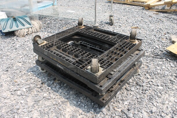 3 Black Dollies On Commercial Casters. 3 Times Your Bid!  - Image 3 of 3