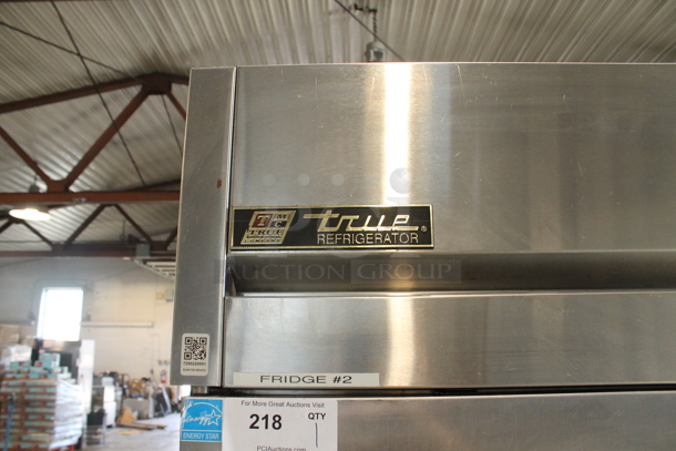 2012 True TG2R-2S ENERGY STAR Stainless Steel Commercial 2 Door Reach In Cooler w/ Poly Coated Racks on Commercial Casters. 115 Volts, 1 Phase. Tested and Working! - Image 2 of 8