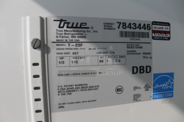 2013 True T-23F Commercial Stainless Steel Single Door Reach-In Freezer With Polycoaterd Shelves On Commercial Casters. 115V, 1 Phase. Tested and Working! - Image 5 of 5