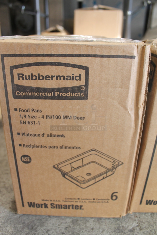 BRAND NEW IN BOX! 6 Boxes Containing 6 Rubbermaid 1/9 Size 4 In/100 MM Deep Food Pans. 6 Times Your Bid! - Image 2 of 2
