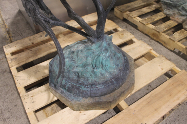 GLORIOUS Cast Bronze Statue of 2 Eagles Fighting Over a Fish. Listing Includes a Picture w/ a 5'8" Tall Human For Size Reference. - Image 4 of 7