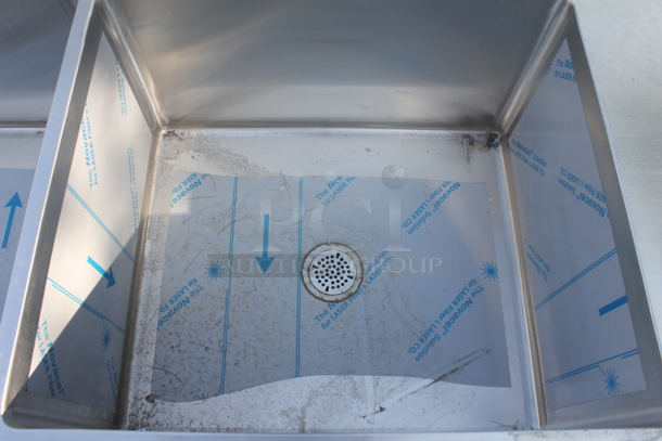 BRAND NEW! Vollrath Commercial Stainless Steel Flush Mount 3 Bay Sink With Left and Right Drain Boards And Right Side Undershelf On Galvanized Legs. Bays are 28x24x15 deep and Drainboards are 37x26 - Image 6 of 9