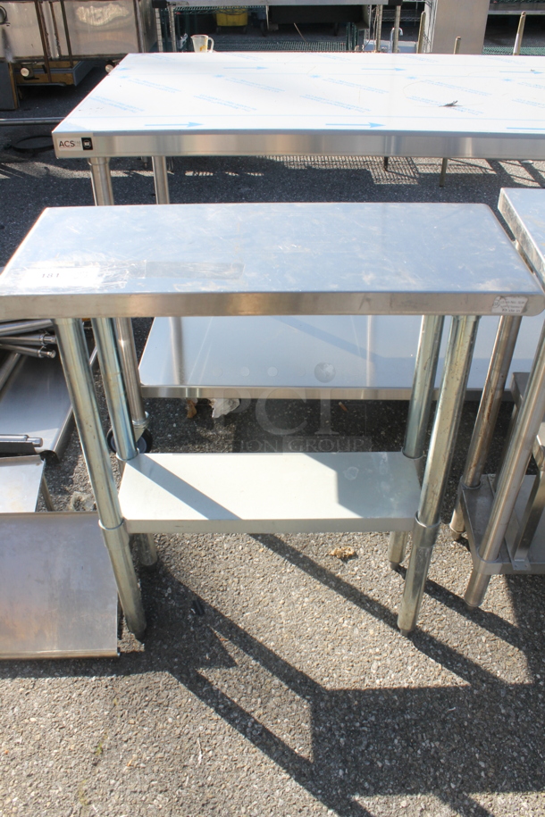 Commercial Stainless Steel Work Table With Undershelf on Galvanized Legs.