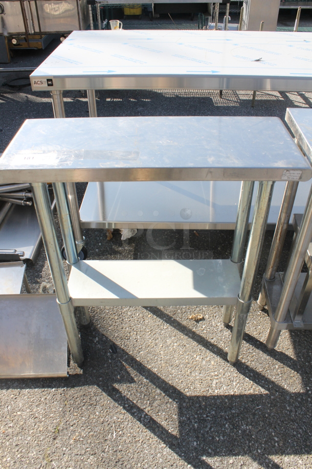 Commercial Stainless Steel Work Table With Undershelf on Galvanized Legs. - Image 1 of 4