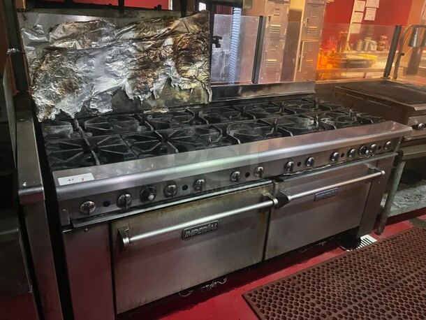 Working! Imperial 12 Burners with Two Ovens Commercial Range NSF Natural Gas Tested and Working! - Image 3 of 6