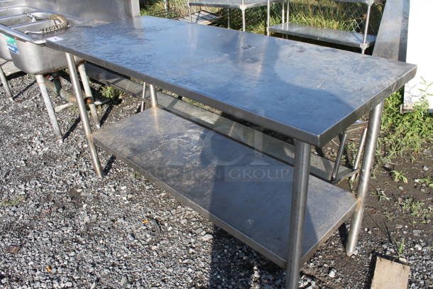 Stainless Steel Commercial Table w/ Under Shelf and Vegetable Slicer Mount. - Image 2 of 3