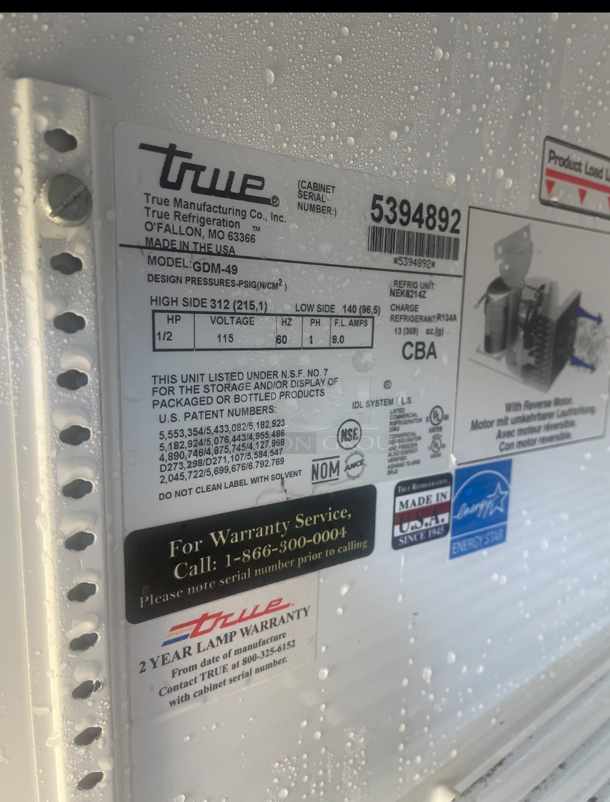 True 2 Glass Door Refrigerator/ Tested and Working Great - Image 5 of 5