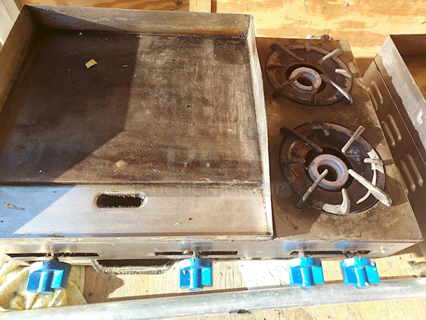 Comstock-Castle 36" 2-Burner Hotplate 24" Griddle Countertop Combo. 36"x28". - Image 2 of 2