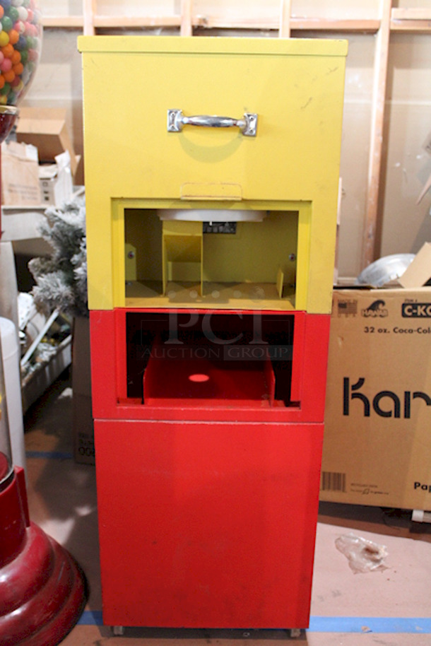 EXCITING! Impulse Industries Play More Win More Gumball Machine, High Quality Pinball Style Gumball Vending Machine. Accepts Quarters, .50¢ To Play. On Heavy Duty Commercial Casters, Holds Up To $400.00 In Quarters. Capable Of Vending Gumballs, Bouncy Balls, Or Jawbreakers. Currently Filled With Bouncy Balls. 54" H x 18" W x 24" D 
 - Image 9 of 10