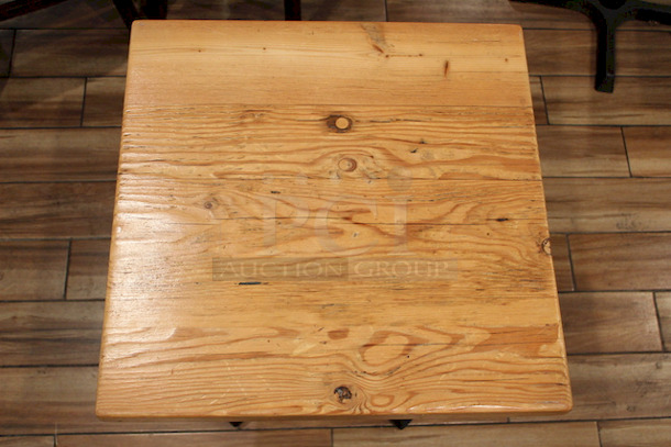  HIGH QUALITY! Solid Wood Tables With Steel Cross Style Base.   24x24x30 - Image 2 of 4