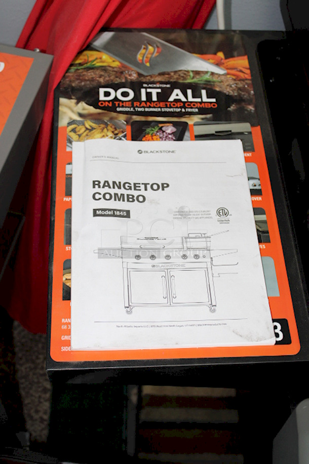 DON'T LET THIS PASS YOU BY!! Blackstone Model 1845 Range Top Combo - 28" Griddle with Bonus Fryer. (3) Burner Griddle With (2) Burner Range. 65,000 BTUs, On Casters. 68.25 in. x 27.5 in. x 41.25 in. - Image 2 of 8
