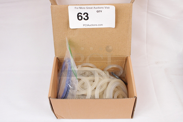 NEW-NEVER USED Box OF Various Sized Silicone Gaskets. Sizes Range From 1” to 2-1/2”+ - Image 1 of 2