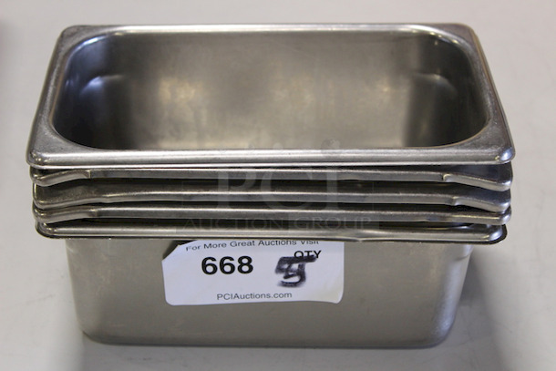 4" Deep 1/4 Pans, Stainless Steel 5x - Image 1 of 2
