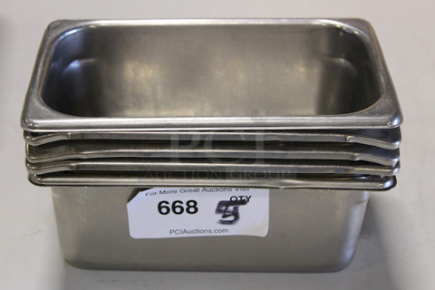 4" Deep 1/4 Pans, Stainless Steel 5x