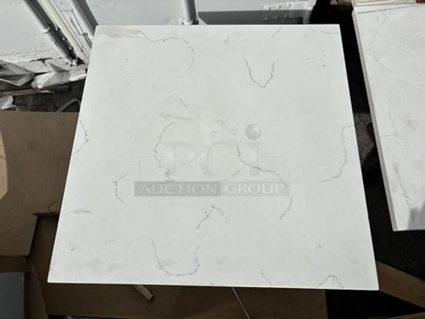 TWO 30" x 30" Marble Top Tables With Stands. 2x Your Bid - Image 3 of 3