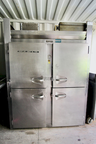 SWEET! Traulsen RHT232WUT-HHS Stainless Steel 51.6 Cu. Ft. Half Door Two Section Reach In Refrigerator - Specification Line, 115v 8.2amp 58x34x72 